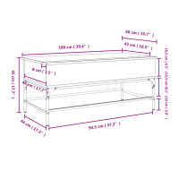 Produktbild för Soffbord grå sonoma 100x50x45 cm konstruerat trä och metall