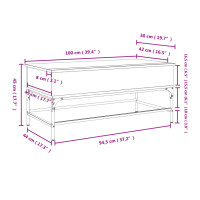 Produktbild för Soffbord brun ek 100x50x45 cm konstruerat trä och metall