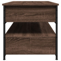 Produktbild för Soffbord brun ek 85x50x50 cm konstruerat trä och metall