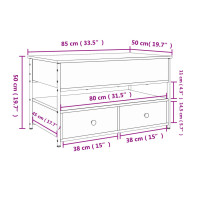 Produktbild för Soffbord svart 85x50x50 cm konstruerat trä och metall