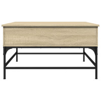 Produktbild för Soffbord sonoma-ek 80x80x45 cm konstruerat trä och järn