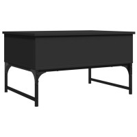 Produktbild för Soffbord svart 70x50x40 cm konstruerat trä och metall