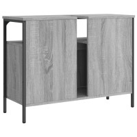 Produktbild för Tvättställsskåp grå sonoma 80x30x60 cm konstruerat trä