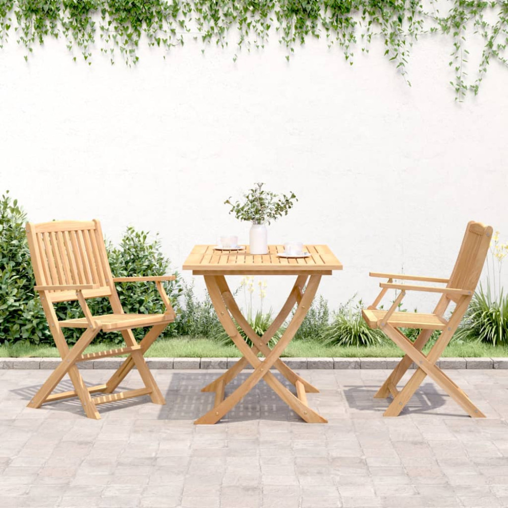 Produktbild för Hopfällbara trädgårdsstolar 2 st 54x61x88 cm massiv akacia