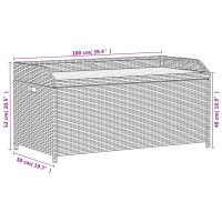 Produktbild för Förvaringsbänk svart 100x50x52 cm konstrotting massiv akacia
