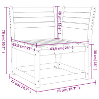 Produktbild för Trädgårdssoffa hörn 73x73x78 cm massiv furu