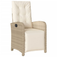 Produktbild för Soffgrupp för trädgården med dynor 4 delar beige konstrotting
