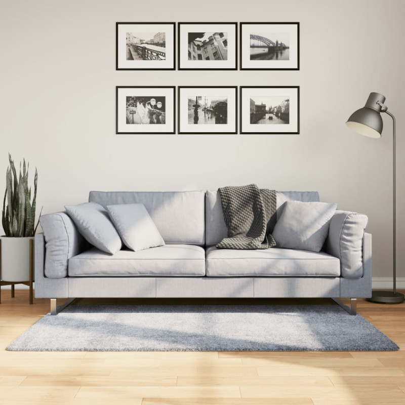 Produktbild för Matta långluggad modern blå 80x150 cm