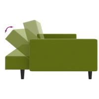 Produktbild för Bäddsoffa 2-sits ljusgrön sammet