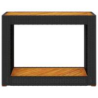 Miniatyr av produktbild för Trädgårdsbord med träskiva svart 100x40x75 cm konstrotting
