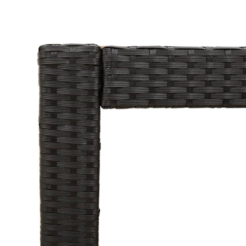 Produktbild för Trädgårdsbord med träskiva svart 100x40x75 cm konstrotting