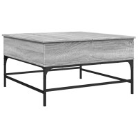 Produktbild för Soffbord grå sonoma 80x80x45 cm konstruerat trä och metall
