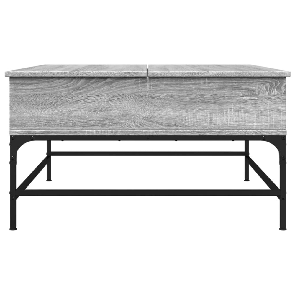 Produktbild för Soffbord grå sonoma 80x80x45 cm konstruerat trä och metall