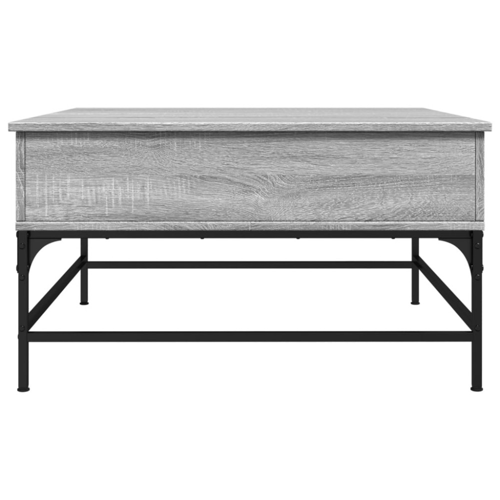 Produktbild för Soffbord grå sonoma 80x80x45 cm konstruerat trä och metall