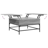 Produktbild för Soffbord grå sonoma 80x80x45 cm konstruerat trä och metall