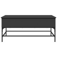 Produktbild för Soffbord svart 100x50x45 cm konstruerat trä och metall