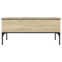 Produktbild för Soffbord sonoma-ek 100x50x45 cm konstruerat trä och metall