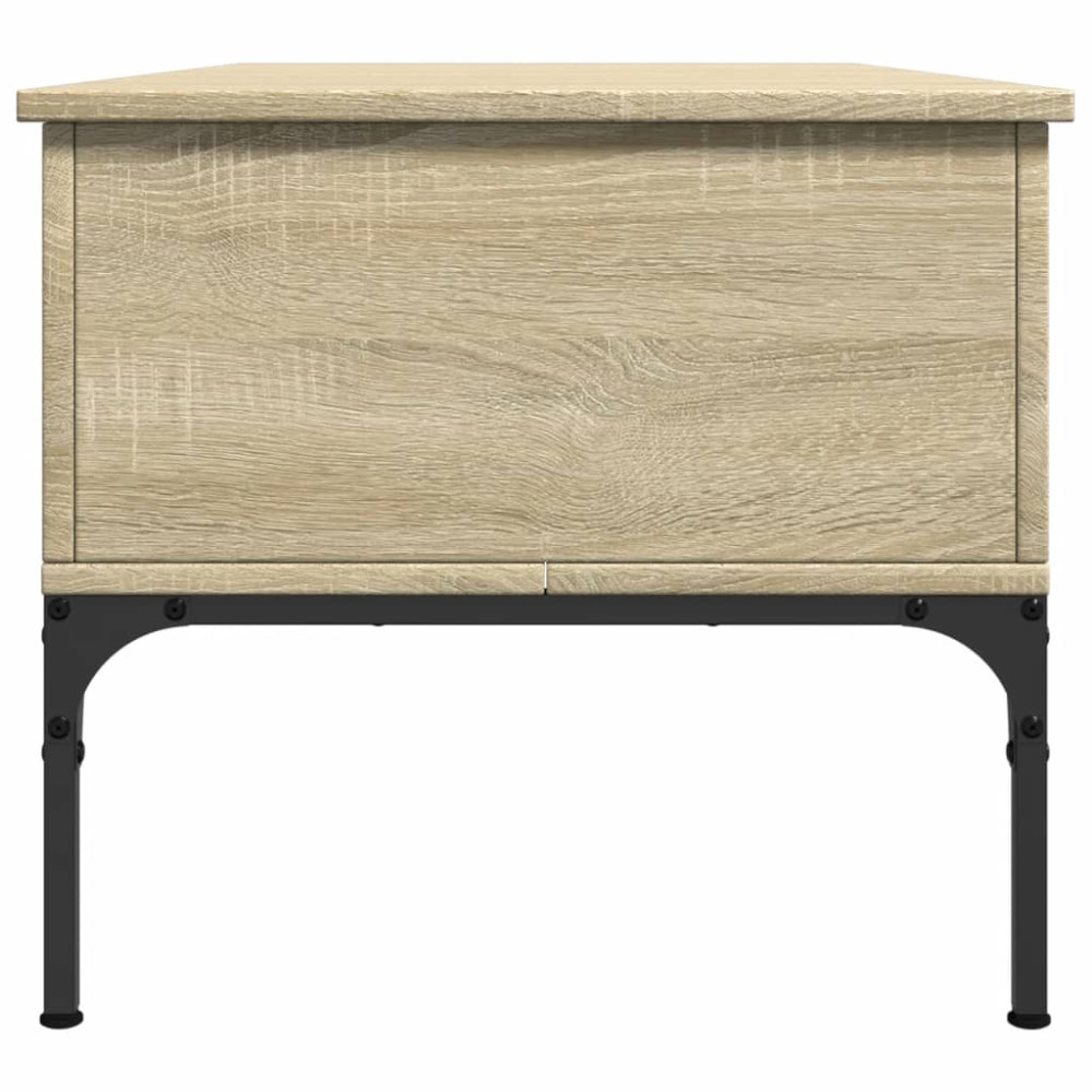 Produktbild för Soffbord sonoma-ek 100x50x45 cm konstruerat trä och metall