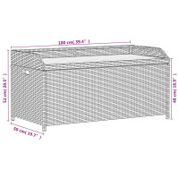 Produktbild för Förvaringsbänk grå 100x50x52 cm konstrotting massivt akaciaträ
