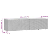 Produktbild för Dynbox grå 220x50x54 cm konstrotting akaciaträ