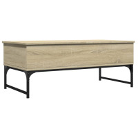 Produktbild för Soffbord sonoma-ek 100x50x40 cm konstruerat trä och metall
