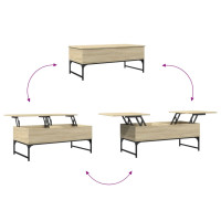 Produktbild för Soffbord sonoma-ek 100x50x40 cm konstruerat trä och metall