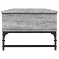 Produktbild för Soffbord grå sonoma 100x50x35 cm konstruerat trä och metall