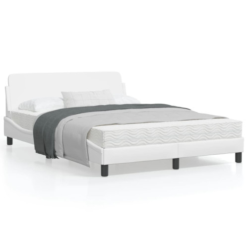 vidaXL Bed Frame "Dover" White 140x200 cm Faux Leather - Sängar & Sängramar