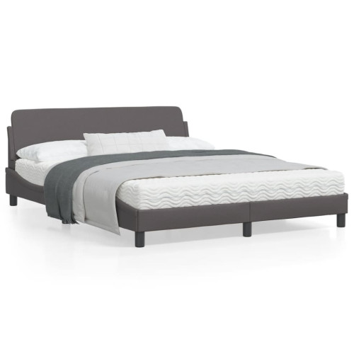 vidaXL Bed Frame "Dover" Grey 160x200 cm Faux Leather - Sängar & Sängramar