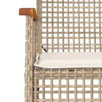 Produktbild för Matgrupp för trädgården med dynor 5 delar beige konstrotting