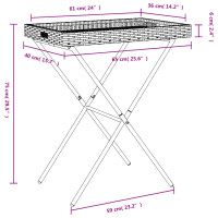Miniatyr av produktbild för Hopfällbart brickbord grå 65x40x75 cm konstrotting