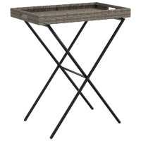Miniatyr av produktbild för Hopfällbart brickbord grå 65x40x75 cm konstrotting