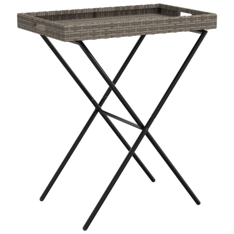 Produktbild för Hopfällbart brickbord grå 65x40x75 cm konstrotting