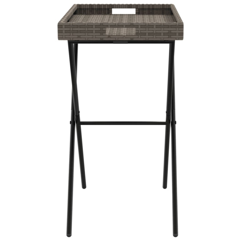 Produktbild för Hopfällbart brickbord grå 65x40x75 cm konstrotting