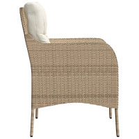 Produktbild för Trädgårdsstolar med dynor 2 st beige konstrotting