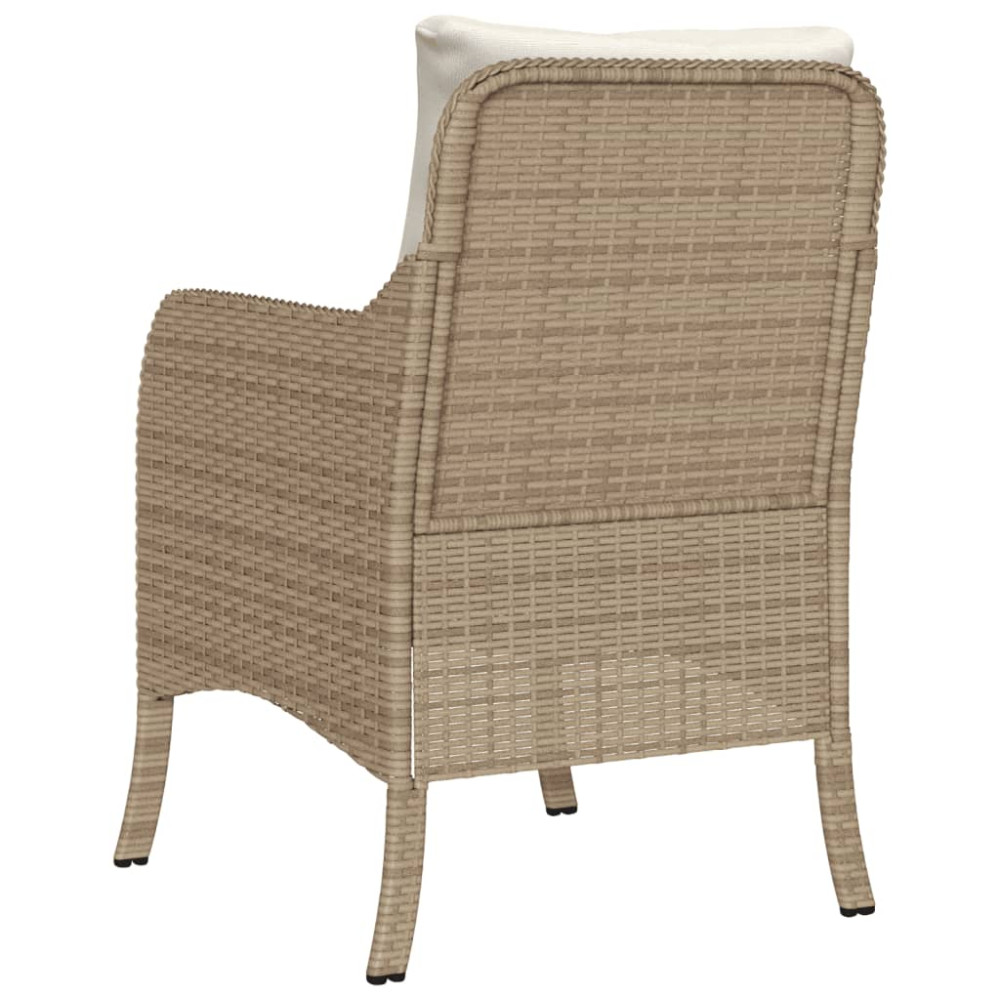 Produktbild för Trädgårdsstolar med dynor 2 st beige konstrotting