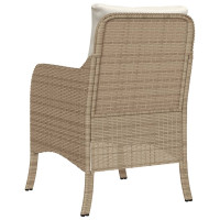 Produktbild för Trädgårdsstolar med dynor 2 st beige konstrotting