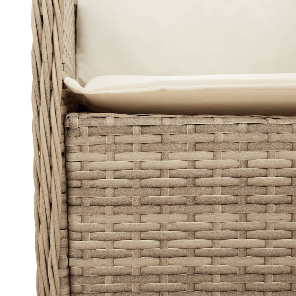 Produktbild för Trädgårdsstolar med dynor 2 st beige konstrotting