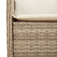 Produktbild för Trädgårdsstolar med dynor 2 st beige konstrotting