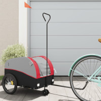 Produktbild för Cykelvagn svart och röd 30 kg järn