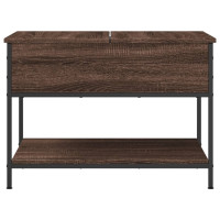 Produktbild för Soffbord brun ek 70x50x50 cm konstruerat trä och metall