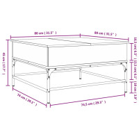 Produktbild för Soffbord svart 80x80x45 cm konstruerat trä och metall