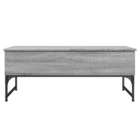 Produktbild för Soffbord grå sonoma 100x50x40 cm konstruerat trä och metall