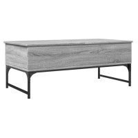 Produktbild för Soffbord grå sonoma 100x50x40 cm konstruerat trä och metall