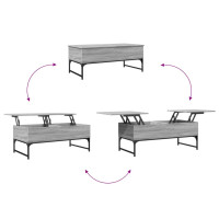 Produktbild för Soffbord grå sonoma 100x50x40 cm konstruerat trä och metall
