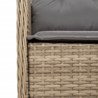 Produktbild för Matgrupp för trädgården med dynor 7 delar beige konstrotting
