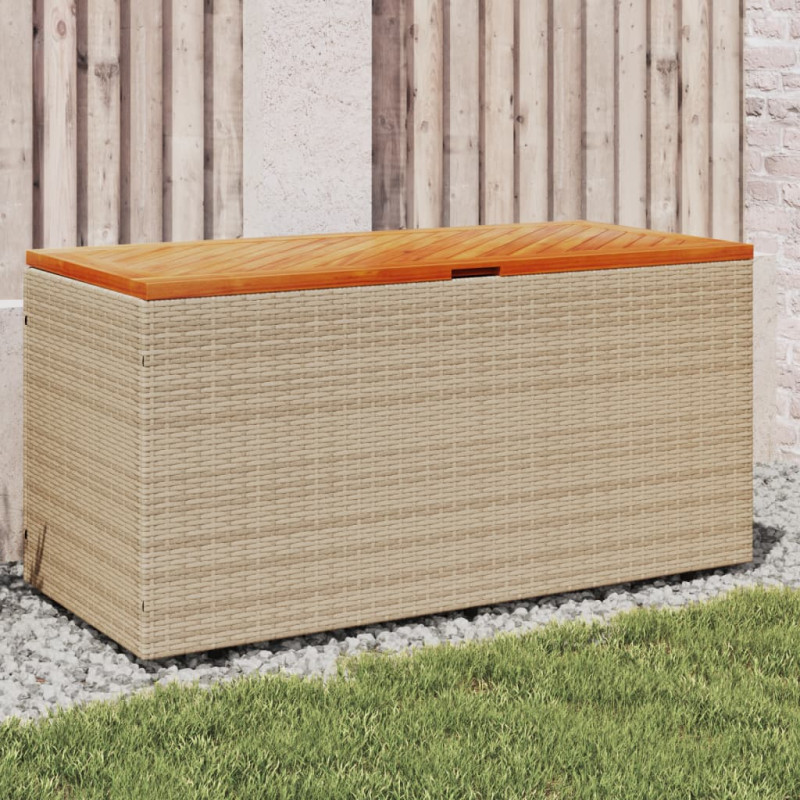 Produktbild för Dynbox beige 110x50x54 cm konstrotting akaciaträ