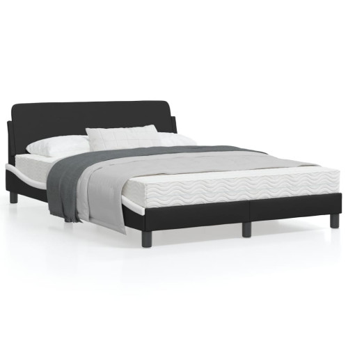 vidaXL Bed Frame "Dover" Black&White 140x190 cm Faux Leather - Sängar & Sängramar