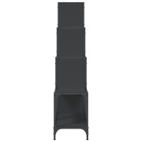 Produktbild för Bokhylla svart 122x30x132 cm konstruerat trä och metall