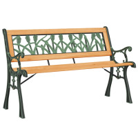 Produktbild för Trädgårdsbänk 116 cm massivt granträ och stål